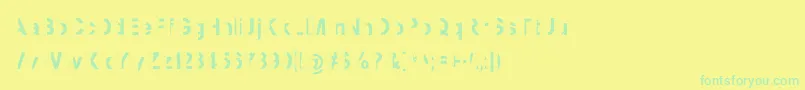 Więcej informacji o czcionce MashySchizoid Czcionka MashySchizoid – zielone czcionki na żółtym tle