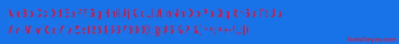 MashySchizoid Font – Red Fonts on Blue Background