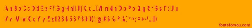 MashySchizoid Font – Red Fonts on Orange Background