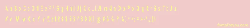 Fonte MashySchizoid – fontes amarelas em um fundo rosa