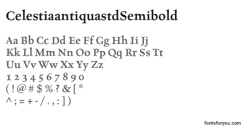Шрифт CelestiaantiquastdSemibold – алфавит, цифры, специальные символы