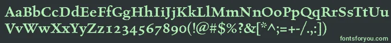 フォントCelestiaantiquastdSemibold – 黒い背景に緑の文字