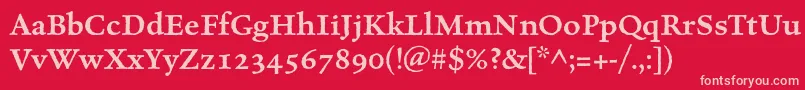 CelestiaantiquastdSemibold Font – Pink Fonts on Red Background