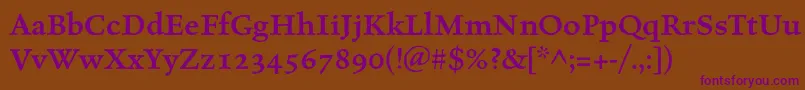 CelestiaantiquastdSemibold-Schriftart – Violette Schriften auf braunem Hintergrund