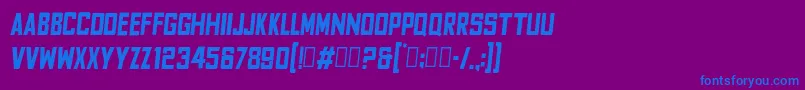 Шрифт FyodorBoldcondensedoblique – синие шрифты на фиолетовом фоне