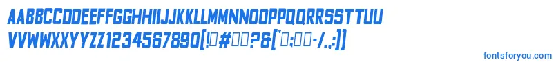 FyodorBoldcondensedoblique-fontti – siniset fontit valkoisella taustalla