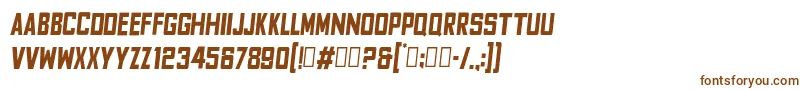 Czcionka FyodorBoldcondensedoblique – brązowe czcionki na białym tle