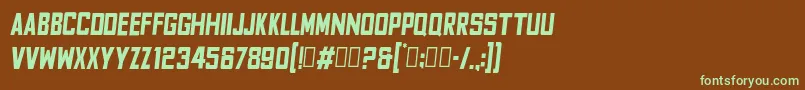 Шрифт FyodorBoldcondensedoblique – зелёные шрифты на коричневом фоне
