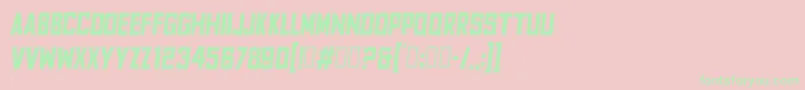 FyodorBoldcondensedoblique Font – Green Fonts on Pink Background