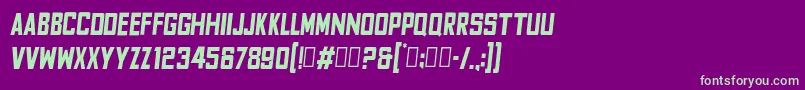 Шрифт FyodorBoldcondensedoblique – зелёные шрифты на фиолетовом фоне