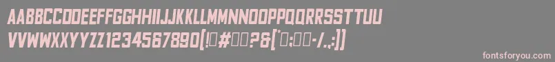 Шрифт FyodorBoldcondensedoblique – розовые шрифты на сером фоне