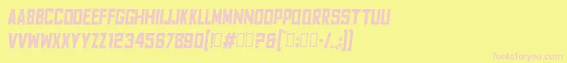 Шрифт FyodorBoldcondensedoblique – розовые шрифты на жёлтом фоне