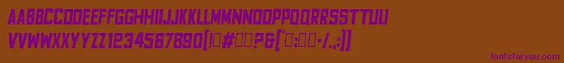 FyodorBoldcondensedoblique Font – Purple Fonts on Brown Background