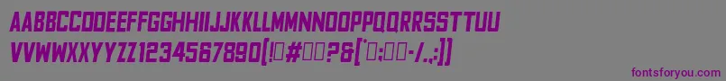 Шрифт FyodorBoldcondensedoblique – фиолетовые шрифты на сером фоне