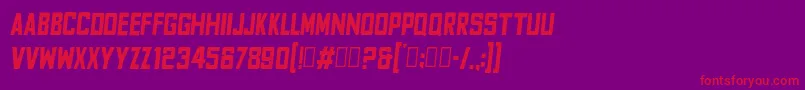 FyodorBoldcondensedoblique Font – Red Fonts on Purple Background