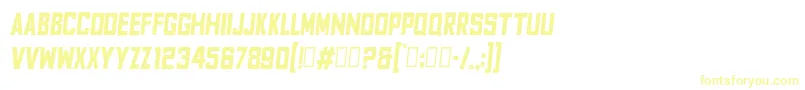 Шрифт FyodorBoldcondensedoblique – жёлтые шрифты на белом фоне