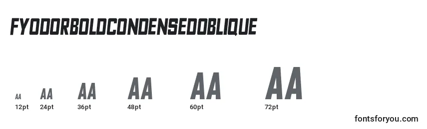 FyodorBoldcondensedoblique Font Sizes