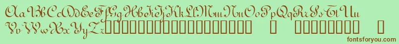 TerpsichoreTM Font – Brown Fonts on Green Background