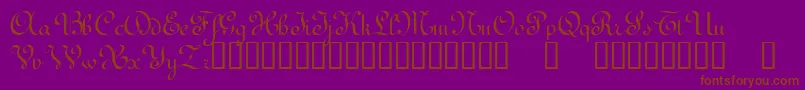 TerpsichoreTM-Schriftart – Braune Schriften auf violettem Hintergrund