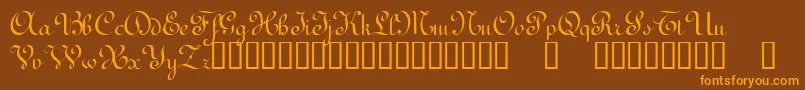 TerpsichoreTM Font – Orange Fonts on Brown Background