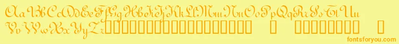 TerpsichoreTM Font – Orange Fonts on Yellow Background