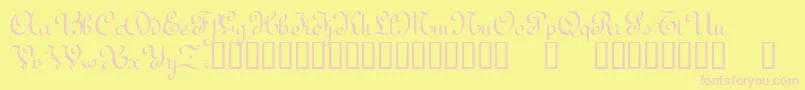 TerpsichoreTM Font – Pink Fonts on Yellow Background