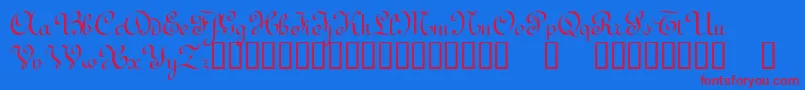 TerpsichoreTM Font – Red Fonts on Blue Background