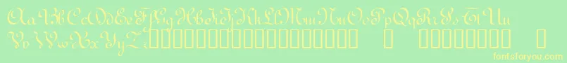TerpsichoreTM Font – Yellow Fonts on Green Background