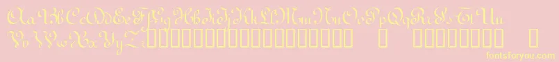 TerpsichoreTM Font – Yellow Fonts on Pink Background