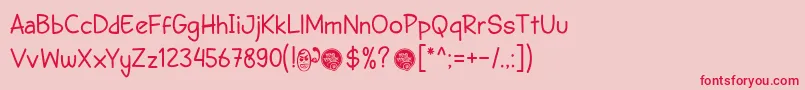 DhfSemangat2012Demo Font – Red Fonts on Pink Background