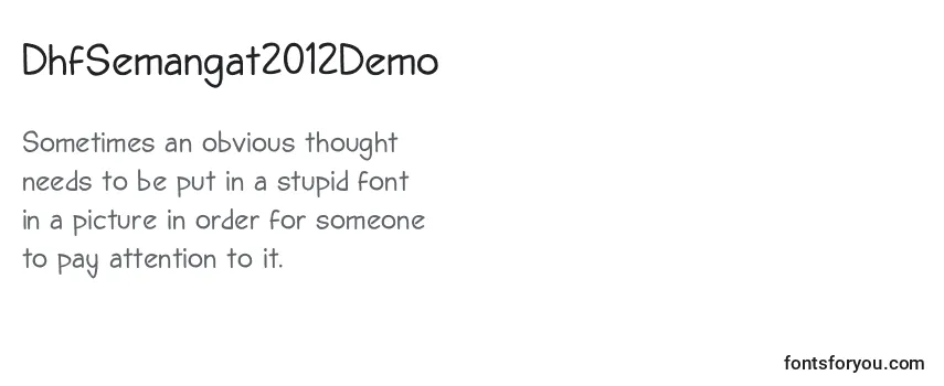 Schriftart DhfSemangat2012Demo