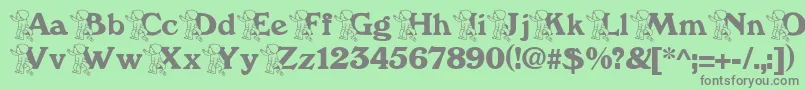 BabyputteBecker Font – Gray Fonts on Green Background