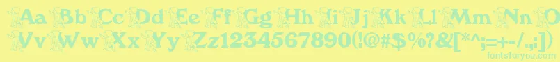 BabyputteBecker Font – Green Fonts on Yellow Background