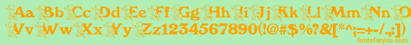 BabyputteBecker Font – Orange Fonts on Green Background