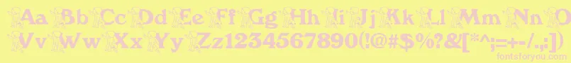 BabyputteBecker Font – Pink Fonts on Yellow Background