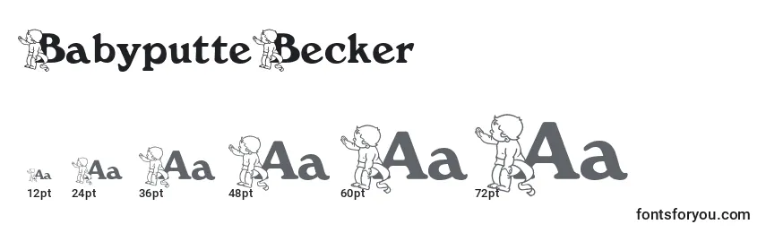 Размеры шрифта BabyputteBecker