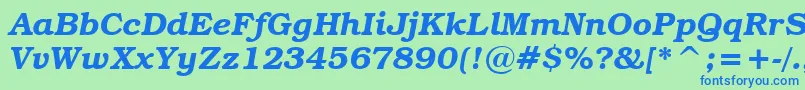 TextbookDemiItalic Font – Blue Fonts on Green Background