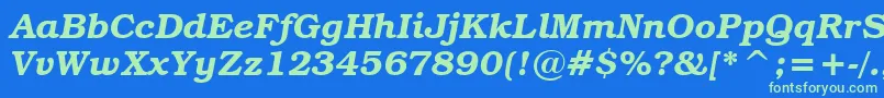 TextbookDemiItalic Font – Green Fonts on Blue Background