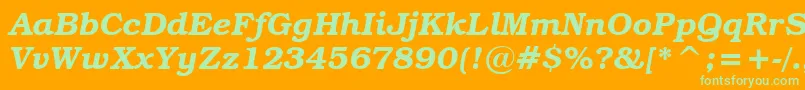 TextbookDemiItalic Font – Green Fonts on Orange Background