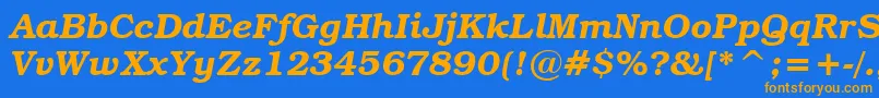 TextbookDemiItalic Font – Orange Fonts on Blue Background