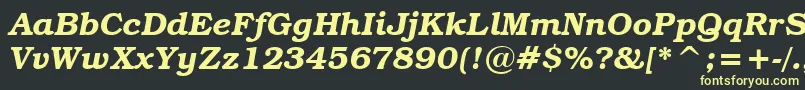 TextbookDemiItalic Font – Yellow Fonts on Black Background