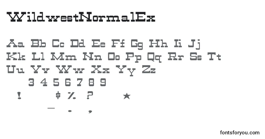 Шрифт WildwestNormalEx – алфавит, цифры, специальные символы