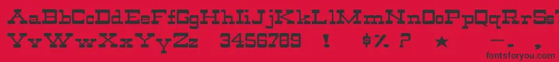 WildwestNormalEx Font – Black Fonts on Red Background