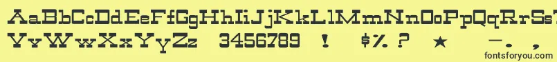 WildwestNormalEx Font – Black Fonts on Yellow Background