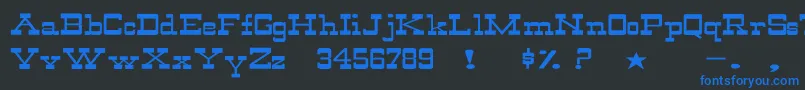 WildwestNormalEx Font – Blue Fonts on Black Background