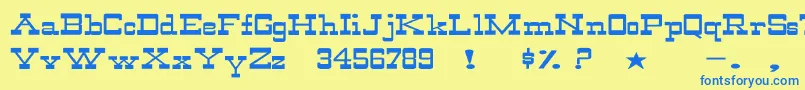 WildwestNormalEx Font – Blue Fonts on Yellow Background