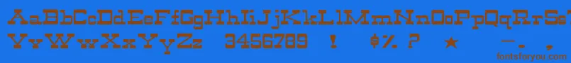 WildwestNormalEx Font – Brown Fonts on Blue Background