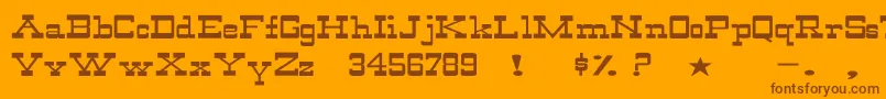 WildwestNormalEx Font – Brown Fonts on Orange Background