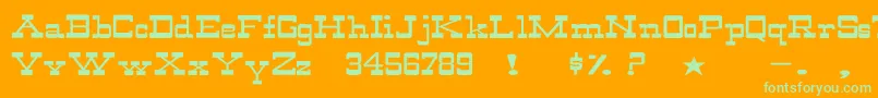 WildwestNormalEx Font – Green Fonts on Orange Background