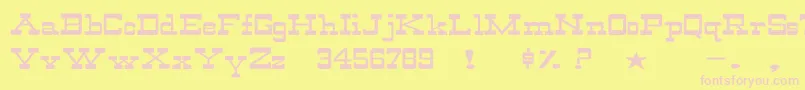 WildwestNormalEx Font – Pink Fonts on Yellow Background